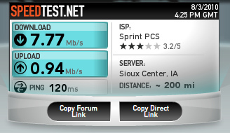 4G speed test - Sprint PCS